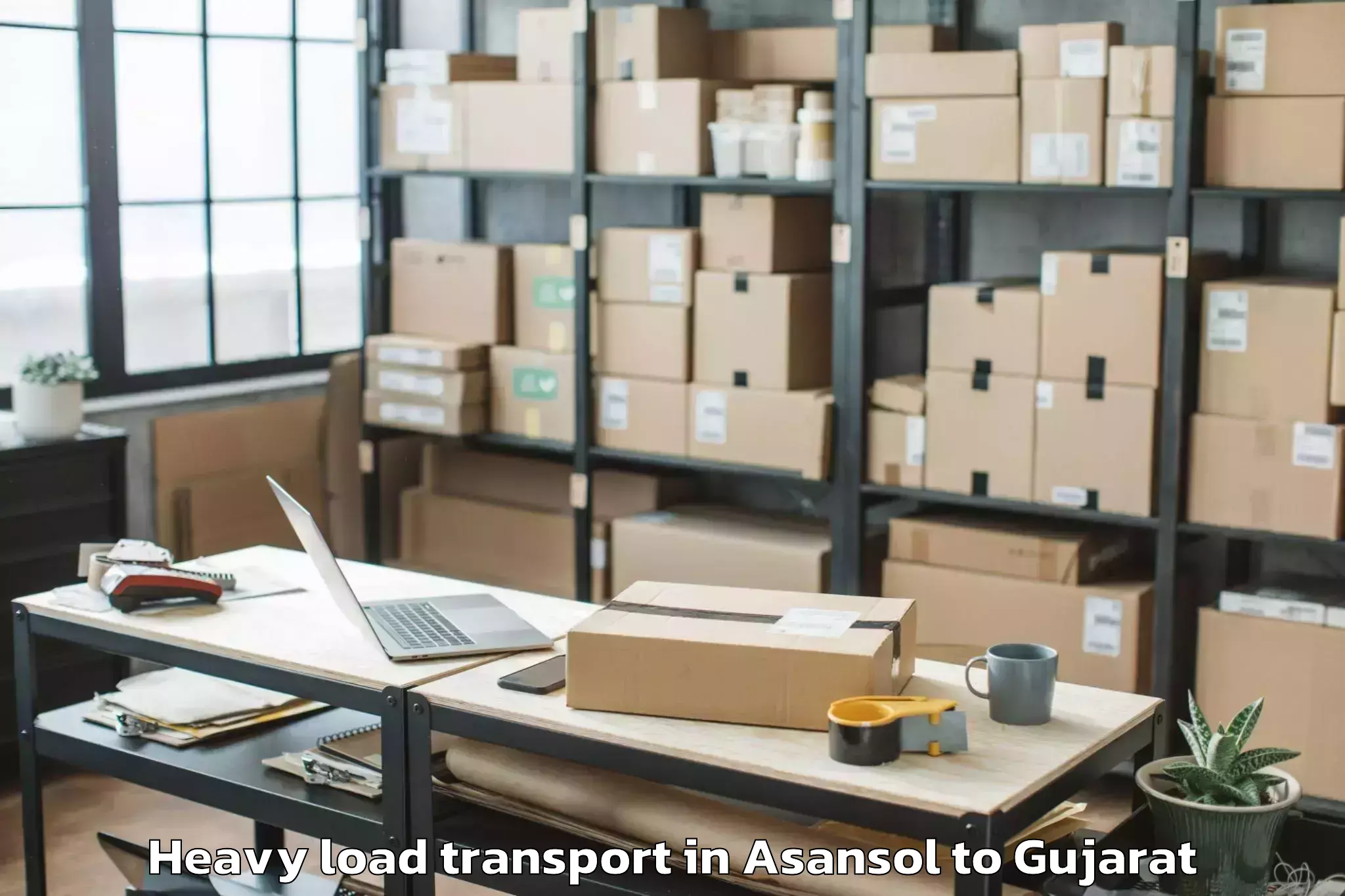 Top Asansol to Khambhaliya Heavy Load Transport Available